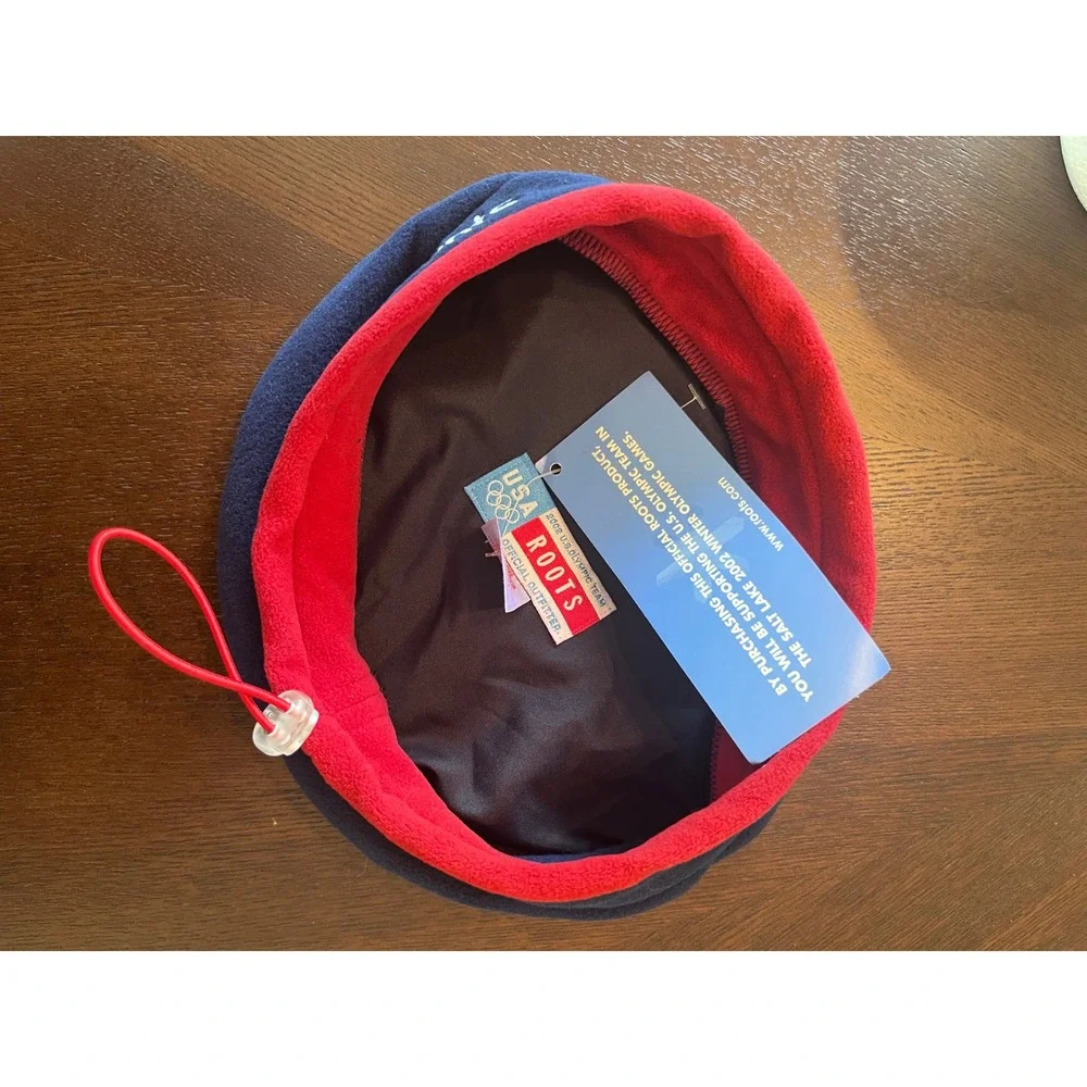 Roots Beret Hat USA OS Navy New 2002 Olympic Salt Lake City Winter Games Fleece